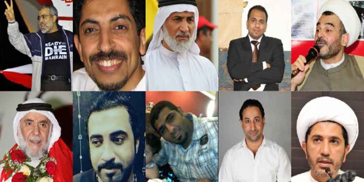 Bahraini political opposition leaders, activists, bloggers, and human rights defenders imprisoned for their roles in the 2011 pro-democracy protests