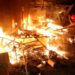 refugee campfire in Lebanon