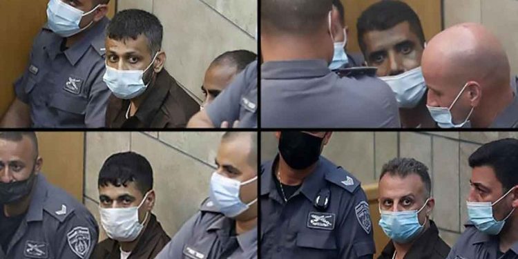 خمس سنوات، بحق ستة أسرى فلسطينيين، بتهمة حفر نفق أسفل سجن "جلبوع".