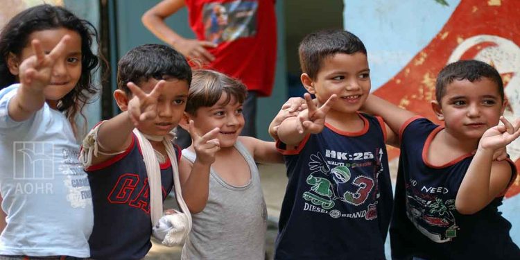 صورة ارشيفية لاطفال فلسطينيين في مخيمات اللجوء