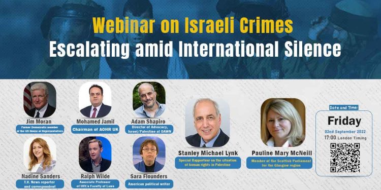 Webinar on Israeli Crimes Escalating amid International Silence