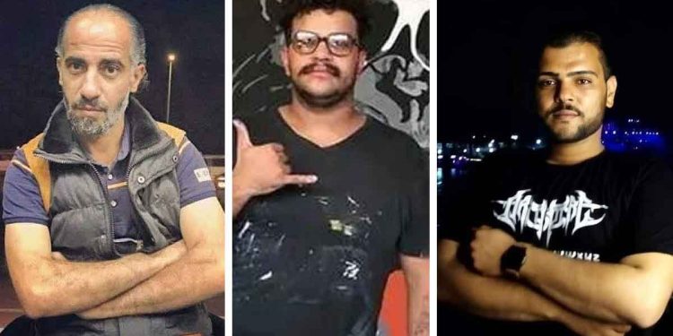 الناشط السياسي شريف الروبي، والفنان التشكيلي أمير عبد الغني، والمصوّر الصحافي محمد فوزي مسعد
