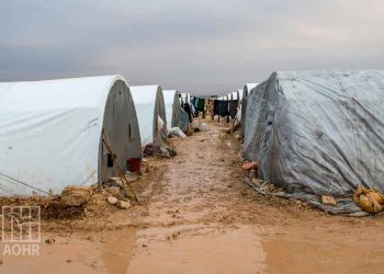 Rainwater floors Syrian refugee camps, damaging dozens of tents