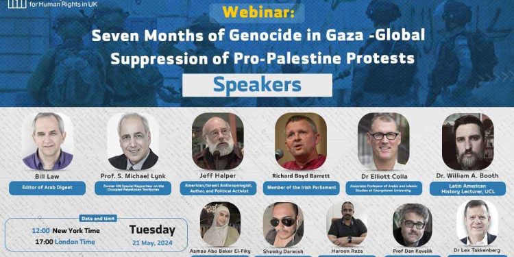 Webinar: Seven Months of Genocide in Gaza – Global Suppression of Pro-Palestine Protests