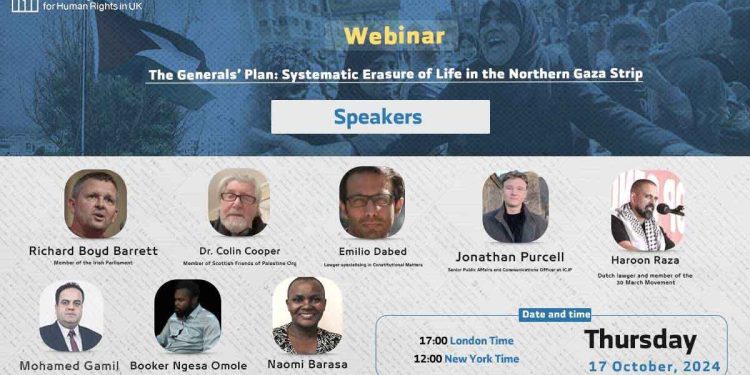 Webinar Announcement: The Generals’ Plan: Systematic Erasure of Life in the Northern Gaza Strip