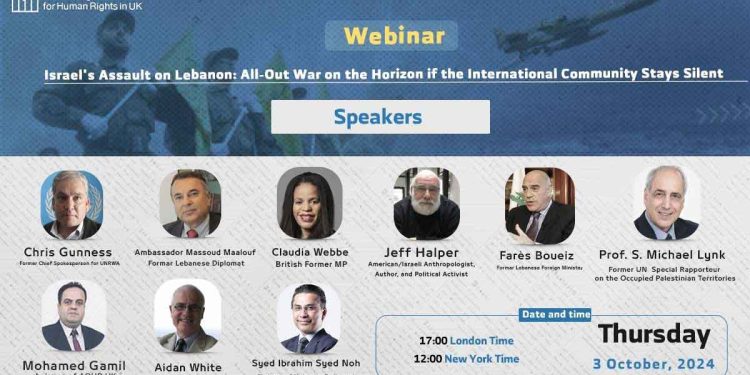 Webinar Announcement: Israel’s Assault on Lebanon: All-Out War on the Horizon if the International Community Stays Silent