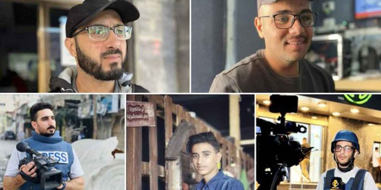 مجزرة مروعة.. الاحتلال الإسرائيلي يغتال 5 صحفيين وسط غزة