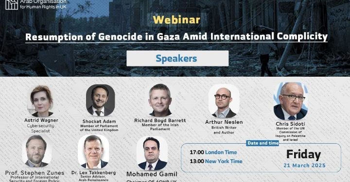 Webinar Announcement: Resumption of Genocide in Gaza Amid International Complicity