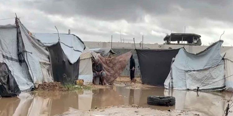 غزة.. المنخفض الجوي يتلف أكثر من 22 ألف خيمة للنازحين
