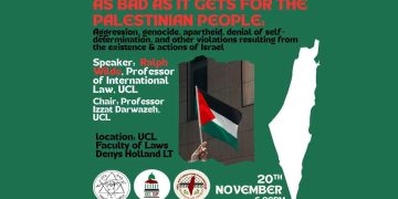 جامعة كلية لندن تنظّم ندوة حول القانون الدولي والانتهاكات ضد الشعب الفلسطيني